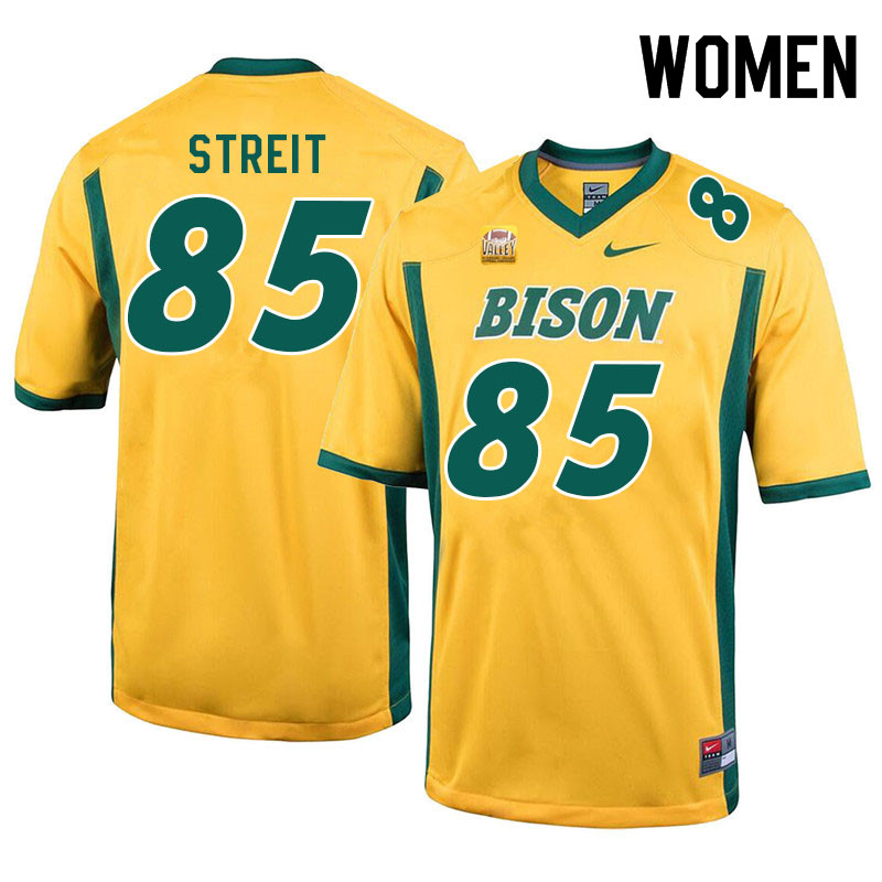 Women #85 Jacob Streit North Dakota State Bison College Football Jerseys Sale-Yellow